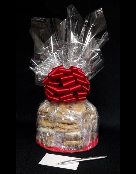 Large Cellophane - Clear Cellophane - Red Bow - 30 Cookies and Brownies