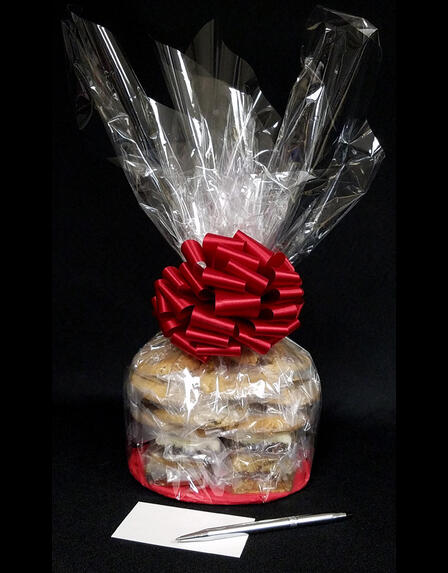 Medium Cellophane - Clear Cellophane - Red Bow - 24 Cookies and Brownies