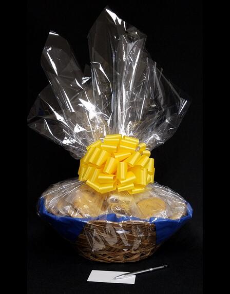 Super Basket - Clear Cellophane - Yellow Bow - 60 Cookies and Brownies