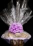 Super Basket - Clear Cellophane - Lavender Bow - 60 Cookies and Brownies