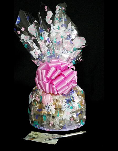 Large Cellophane - Bunny Cellophane - Pink Bow - 30 Cookies and Brownies