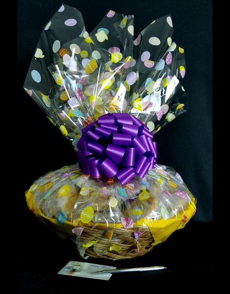 Super Basket - Easter Egg Cellophane - Purple Bow - 60 Cookies and Brownies