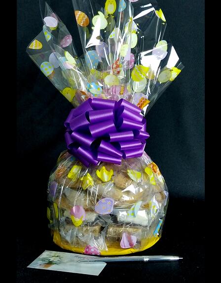 Medium Cellophane - Easter Egg Cellophane - Purple Bow - 24 Cookies and Brownies