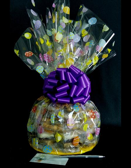 Super Cellophane - Easter Egg Cellophane - Purple Bow - 42 Cookies and Brownies
