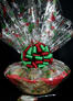 Super Basket - Holly & Berries Cellophane - Red & Green Bow - 60 Cookies and Brownies