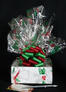 Small Box - Holly & Berries Cellophane - Red & Green Bow - 12 Cookies and Brownies