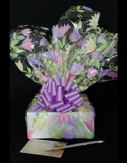 Small Box - Lily Cellophane - Lavender Bow - 12 Cookies and Brownies