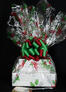 Large Tower - Holly & Berries Cellophane - Red & Green Bow - 36 Cookies and Brownies