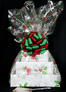 Super Tower - Holly & Berries Cellophane - Red & Green Bow - 72 Cookies and Brownies