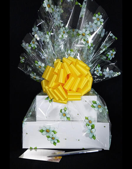 Large Tower - Daisy Cellophane - Yellow Bow - 36 Cookies and Brownies