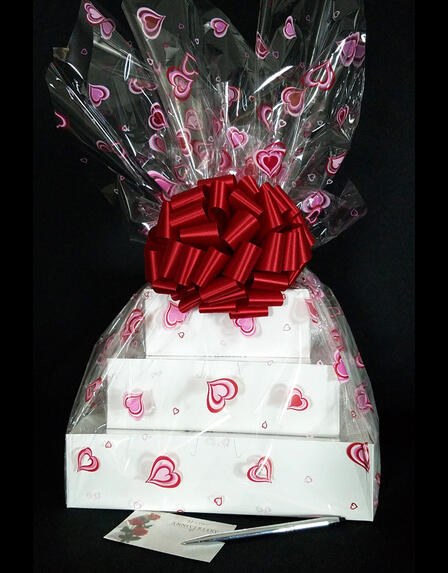 Super Tower - Heart Cellophane - Red Bow - 72 Cookies and Brownies
