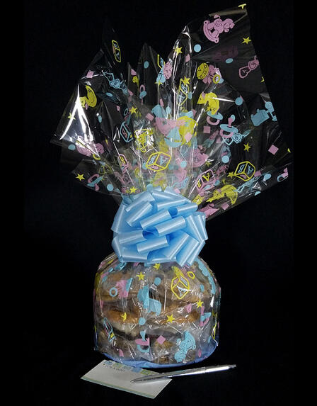 Medium Cellophane - Baby Cellophane - Baby Blue Bow - 24 Cookies and Brownies