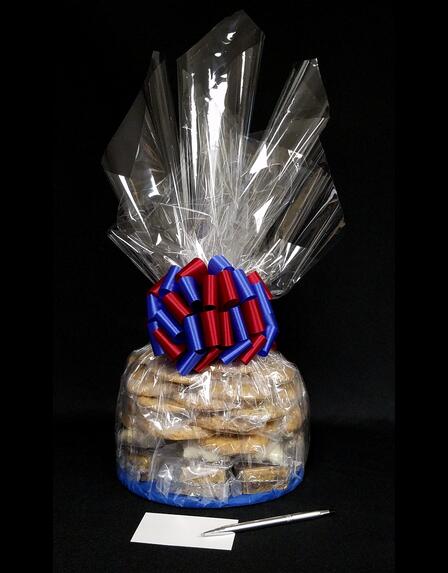 Super Cellophane - Clear Cellophane - Red & Blue Bow - 42 Cookies and Brownies