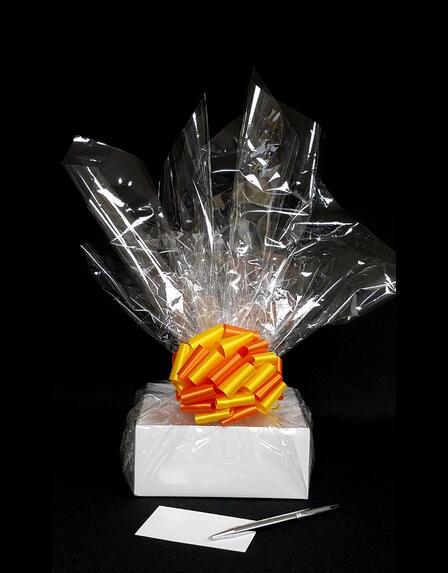 Small Box - Clear Cellophane - Orange & Yellow Bow - 12 Cookies and Brownies