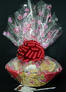 Large Basket - Heart Cellophane - Red Bow - 36 Cookies and Brownies