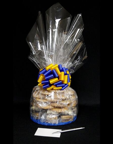 Super Cellophane - Clear Cellophane - Blue & Yellow Bow - 42 Cookies and Brownies