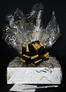 Large Box - Black & Gold Confetti Cellophane - Black & Gold Bow - 24 Cookies and Brownies
