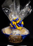 Large Basket - Clear Cellophane - Blue & Yellow Bow - 36 Cookies and Brownies