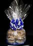 Large Cellophane - Clear Cellophane - Blue & Silver Bow - 30 Cookies and Brownies
