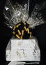 Large Tower - Black & Gold Confetti Cellophane - Black & Gold Bow - 36 Cookies and Brownies