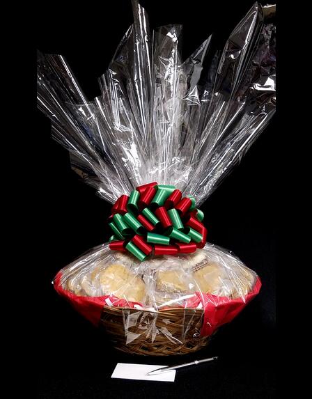 Super Basket - Clear Cellophane - Red & Green Bow - 60 Cookies and Brownies