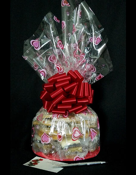 Large Cellophane - Heart Cellophane - Red Bow - 30 Cookies and Brownies