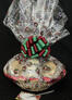 Large Basket - Holiday Wreaths Cellophane - Red & Green Bow - 36 Cookies and Brownies
