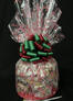 Large Cellophane - Candy Cane Cellophane - Red & Green Bow - 30 Cookies and Brownies
