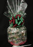Large Cellophane - Christmas Tree Cellophane - Red & Green Bow - 30 Cookies and Brownies