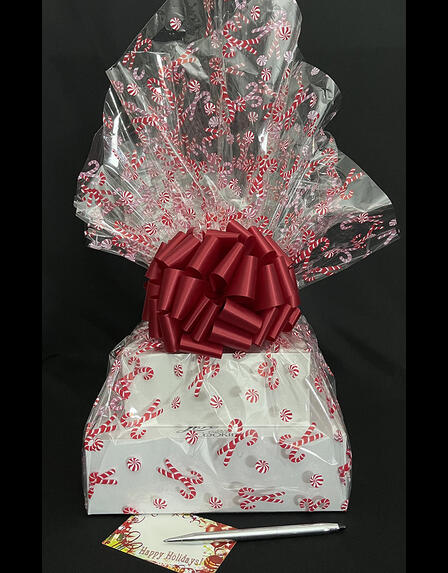 Large Tower - Candy Cane Cellophane - Red Bow - 72 Cookies and Brownies