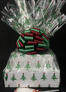 Large Tower - Christmas Tree Cellophane - Red & Green Bow - 72 Cookies and Brownies