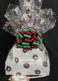 Large Tower - Holiday Wreaths Cellophane - Red & Green Bow - 36 Cookies and Brownies