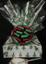 Medium Box - Christmas Tree Cellophane - Red & Green Bow - 18 Cookies and Brownies