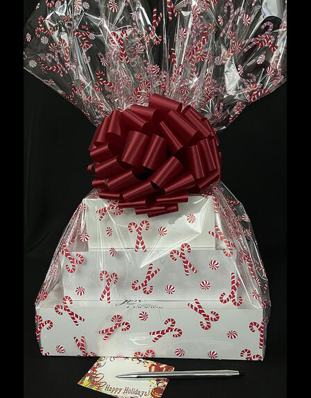 Super Tower - Candy Cane Cellophane - Red Bow - 72 Cookies and Brownies