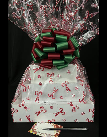 Super Tower - Candy Cane Cellophane - Red & Green Bow - 72 Cookies and Brownies