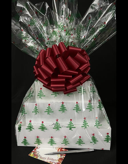 Super Tower - Christmas Tree Cellophane - Red Bow - 72 Cookies and Brownies