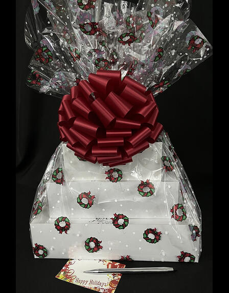 Super Tower - Holiday Wreaths Cellophane - Red Bow - 72 Cookies and Brownies